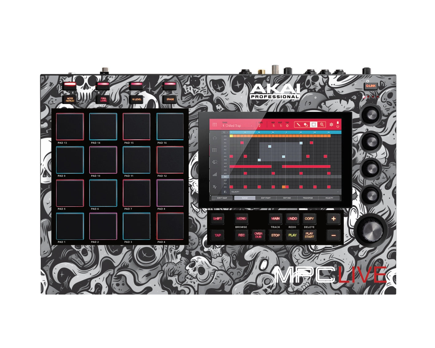 MPC LIVE SKIN „SKULLY BLACK AND WHITE”
