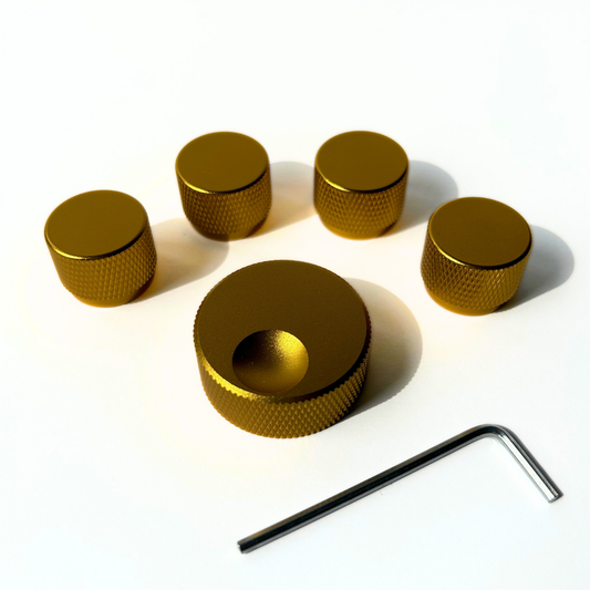 THE GREAT SET - THE BIG KNOB + 4 SMALL KNOBS GOLD