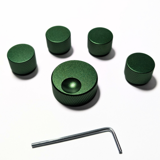 THE GREAT SET  - THE BIG KNOB + 4 SMALL KNOBS GREEN