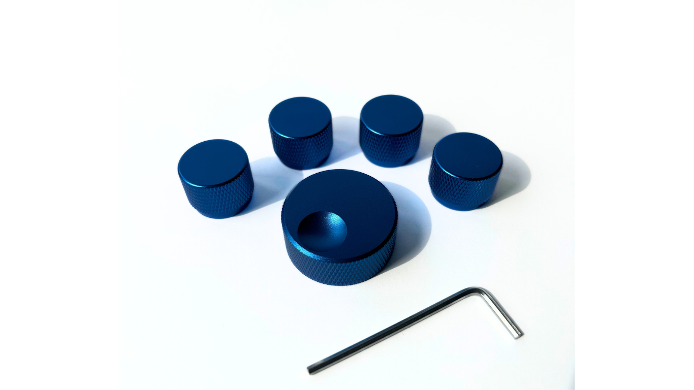 THE GREAT SET - THE BIG KNOB + 4 SMALL KNOBS BLUE