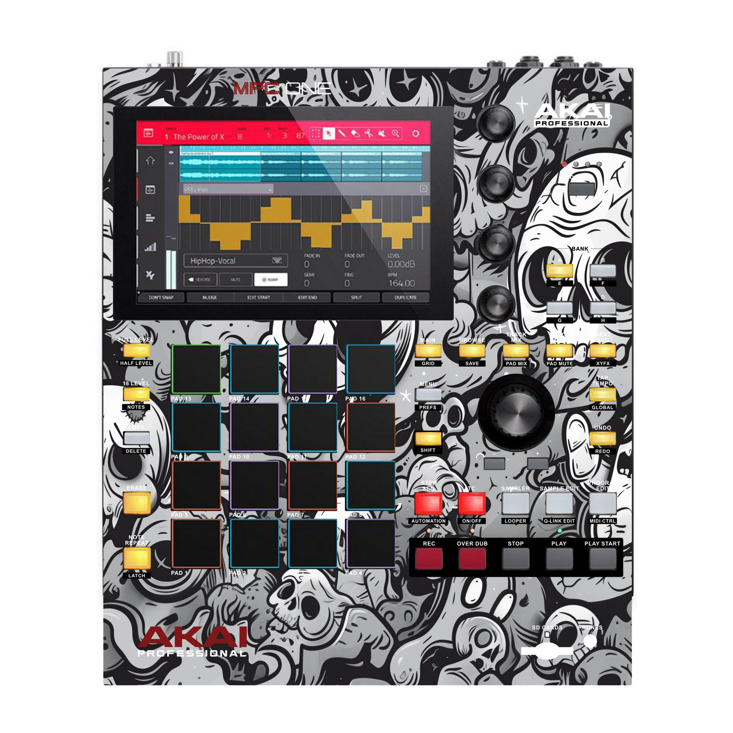 MPC ONE SKIN "SKULLY B&W"
